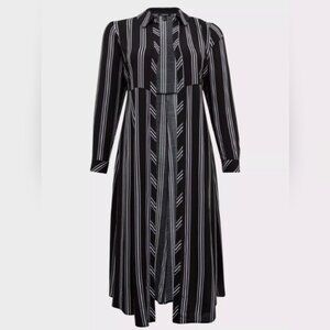 Torrid Black and White Striped Cardigan